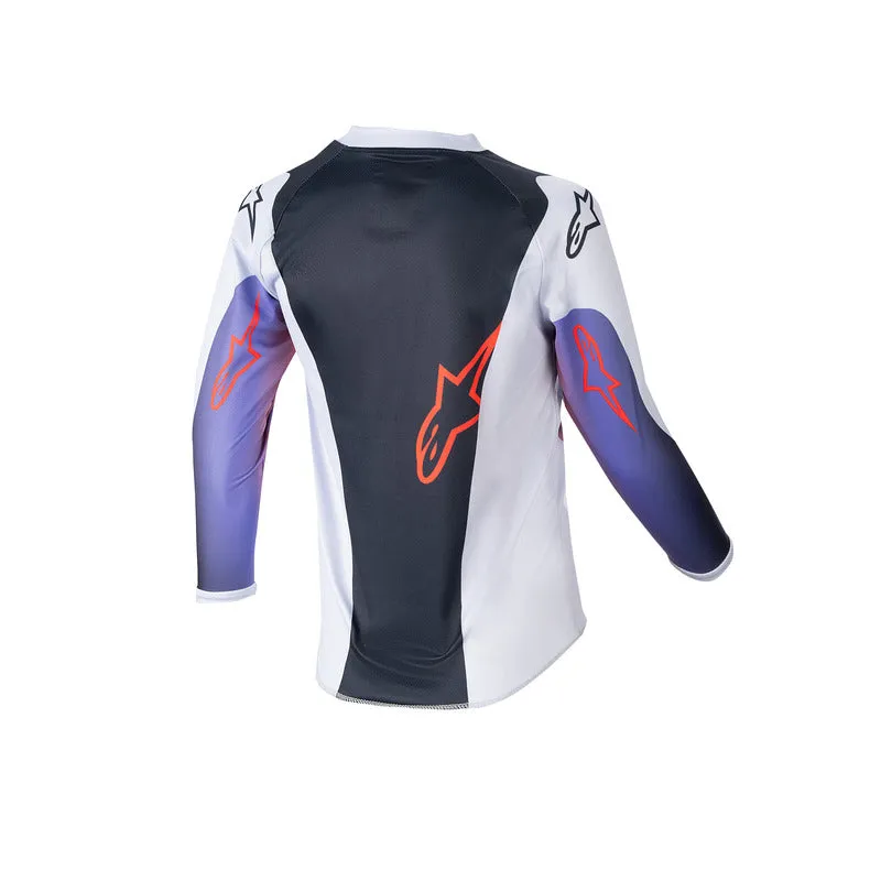 ALPINESTARS 2024 KIDS RACER HOEN JERSEY - LIGHT GRAY HOT ORANGE BLACK