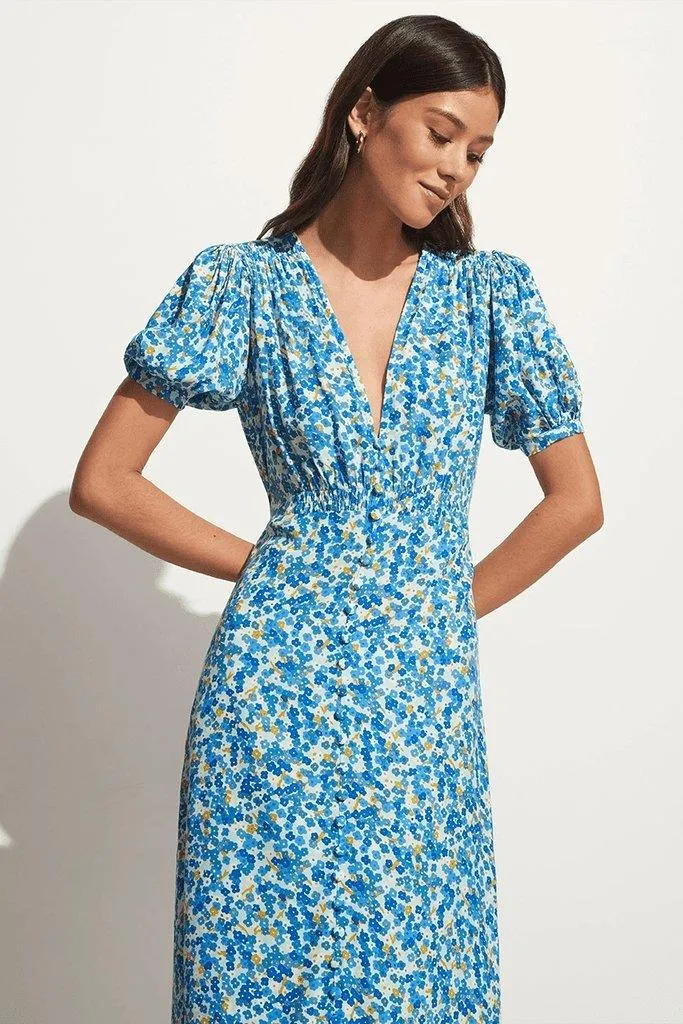 Bellavista Midi Dress Lou Floral Print Blue