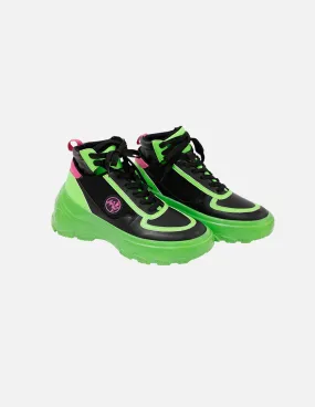 Black And Green Colourblock Sneakers