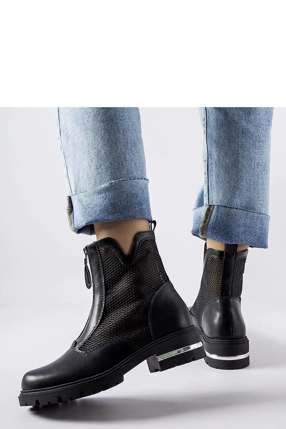 Black openwork Cavour boots