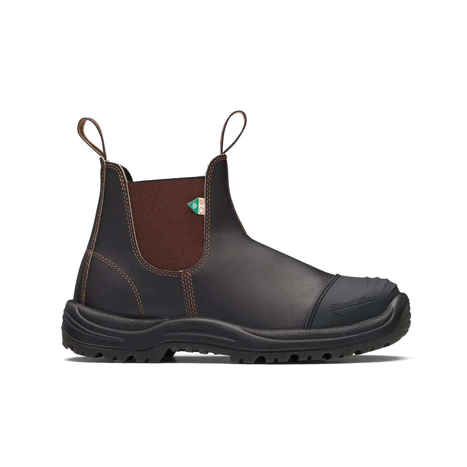 Blundstone 167 Work & Safety Boot Rubber Toe Cap Stout Brown