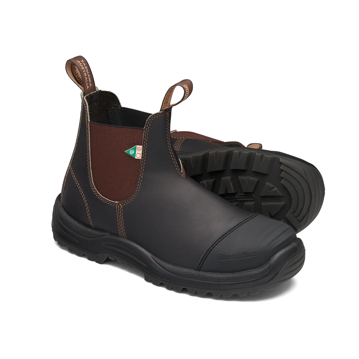 Blundstone 167 Work & Safety Boot Rubber Toe Cap Stout Brown