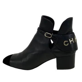 Chanel - Black Gold Leather Velour