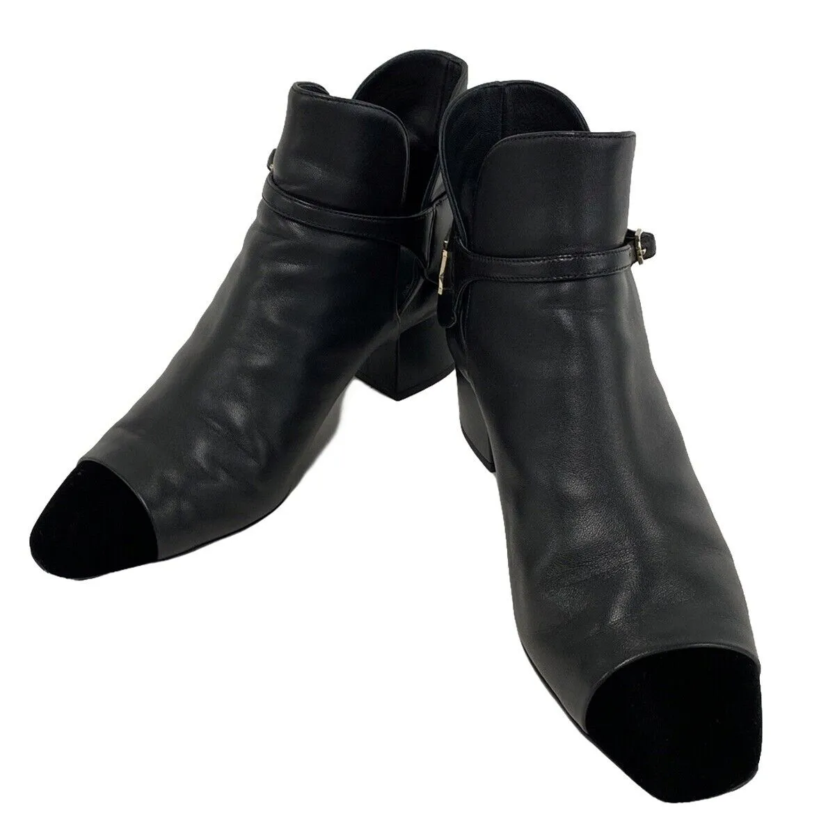 Chanel - Black Gold Leather Velour