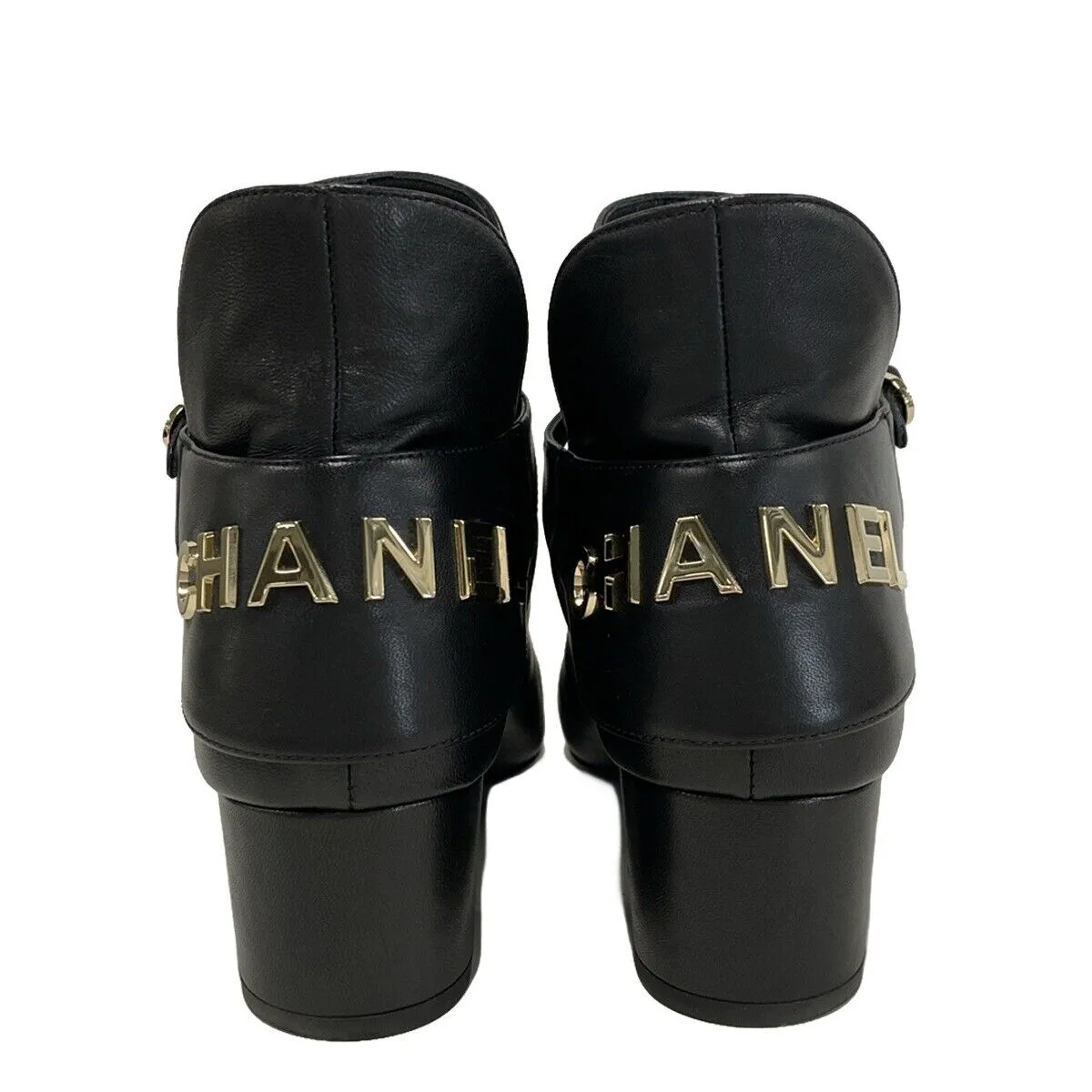 Chanel - Black Gold Leather Velour
