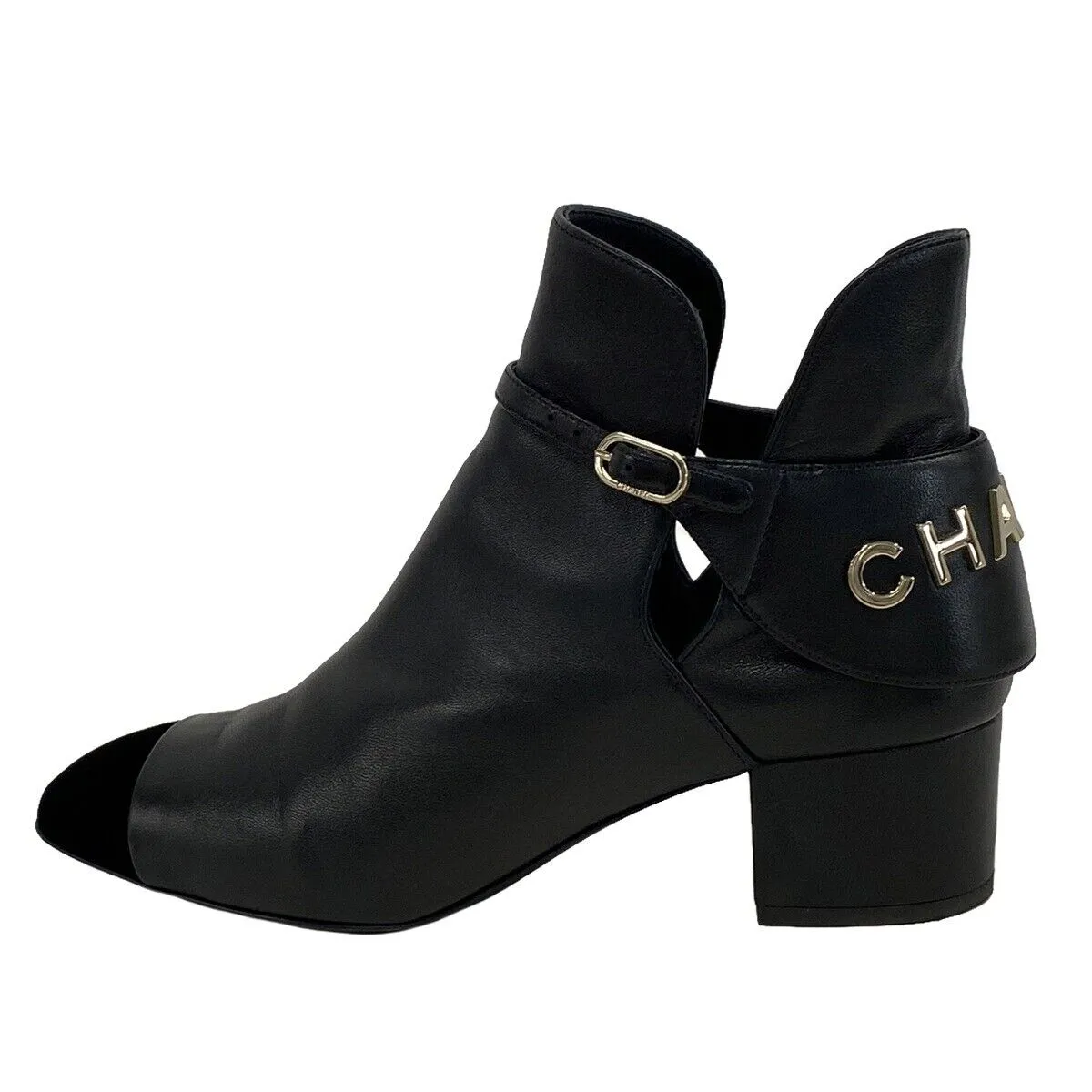 Chanel - Black Gold Leather Velour