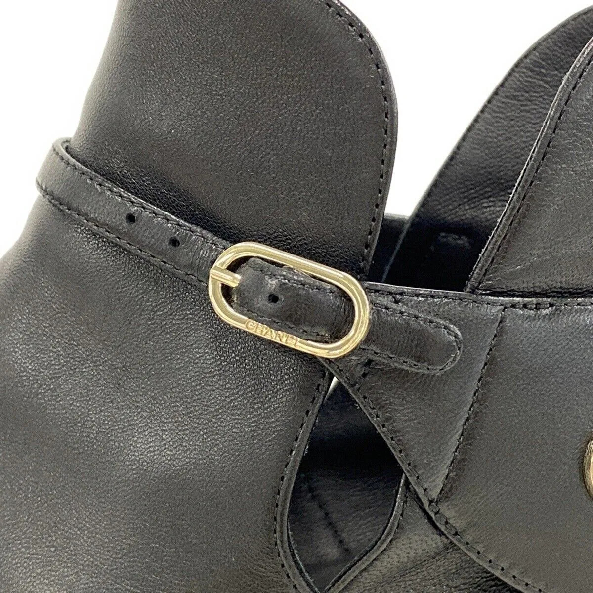 Chanel - Black Gold Leather Velour
