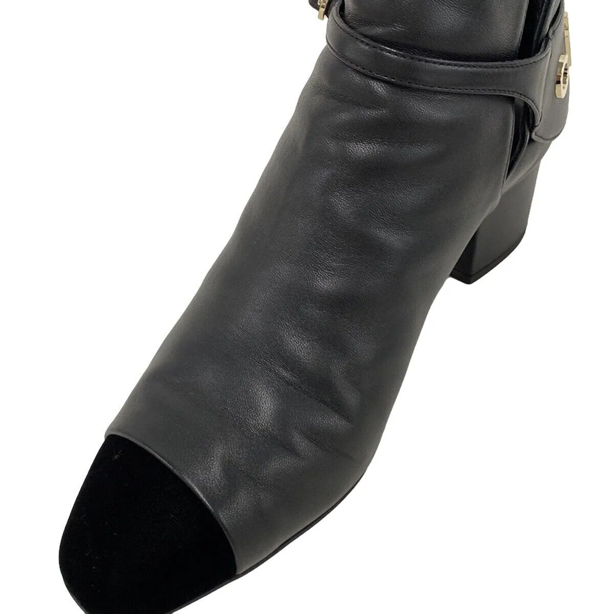 Chanel - Black Gold Leather Velour