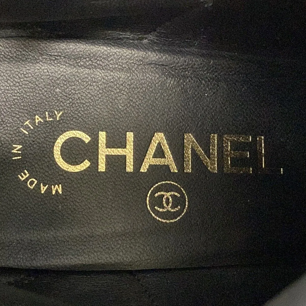 Chanel - Black Gold Leather Velour