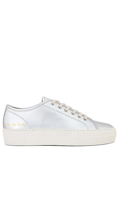 Common Projects Tournament Super Sneaker in Metallic Silver