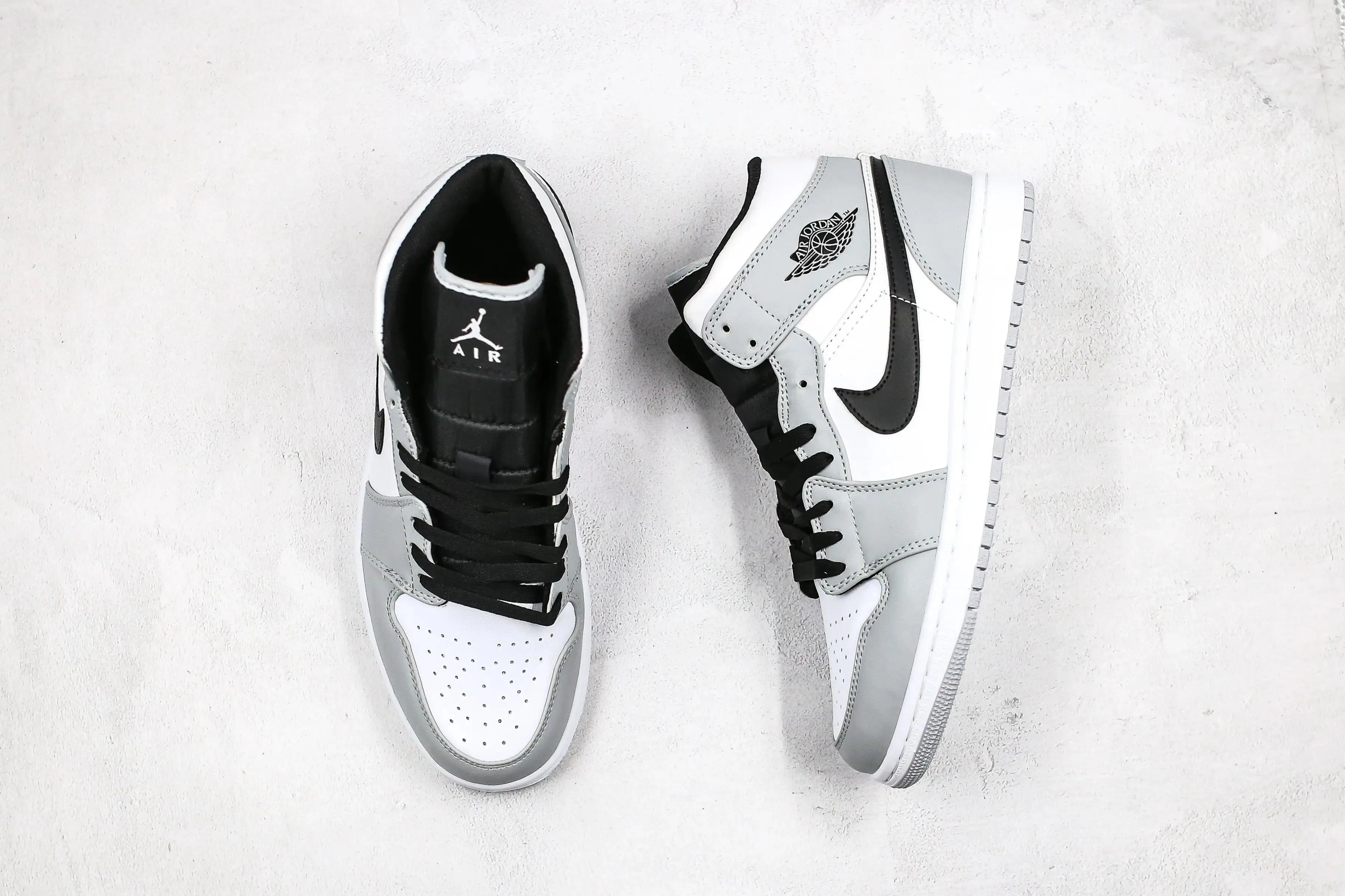 Custom Jordan 1 Mid “Light Smoke Grey” High Q  ( Customs And Box ), Jordan 1 Sneakers FREE SHIPPING