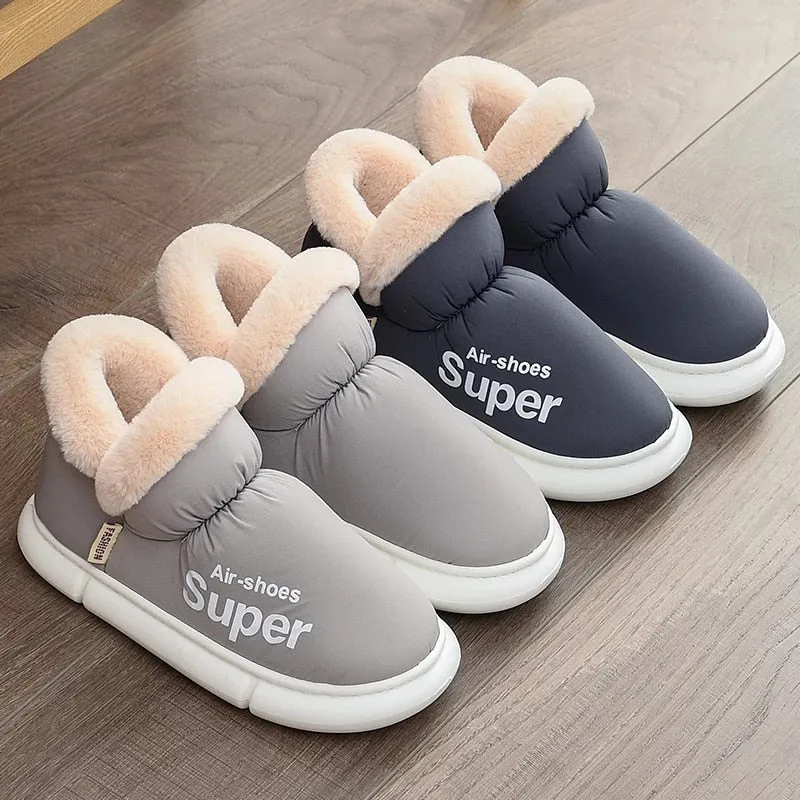Cuzcare Home Slippers Plush Unisex Warm Winter Shoes