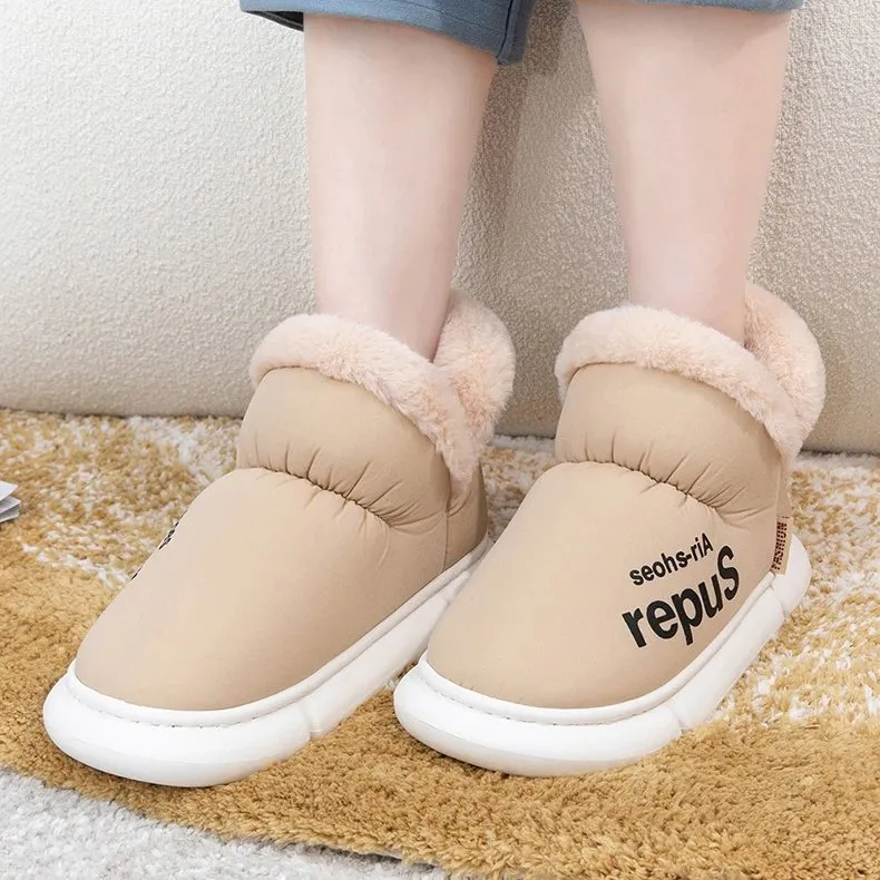 Cuzcare Home Slippers Plush Unisex Warm Winter Shoes