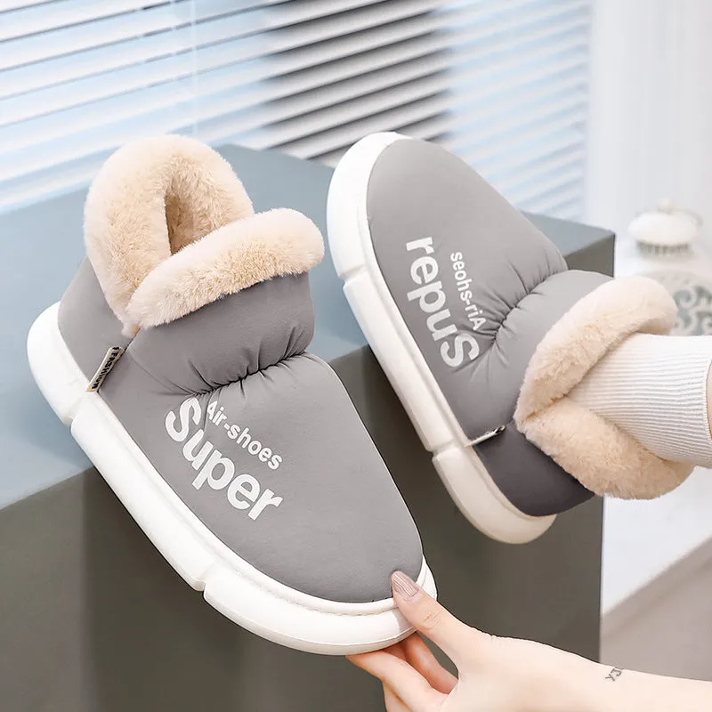 Cuzcare Home Slippers Plush Unisex Warm Winter Shoes