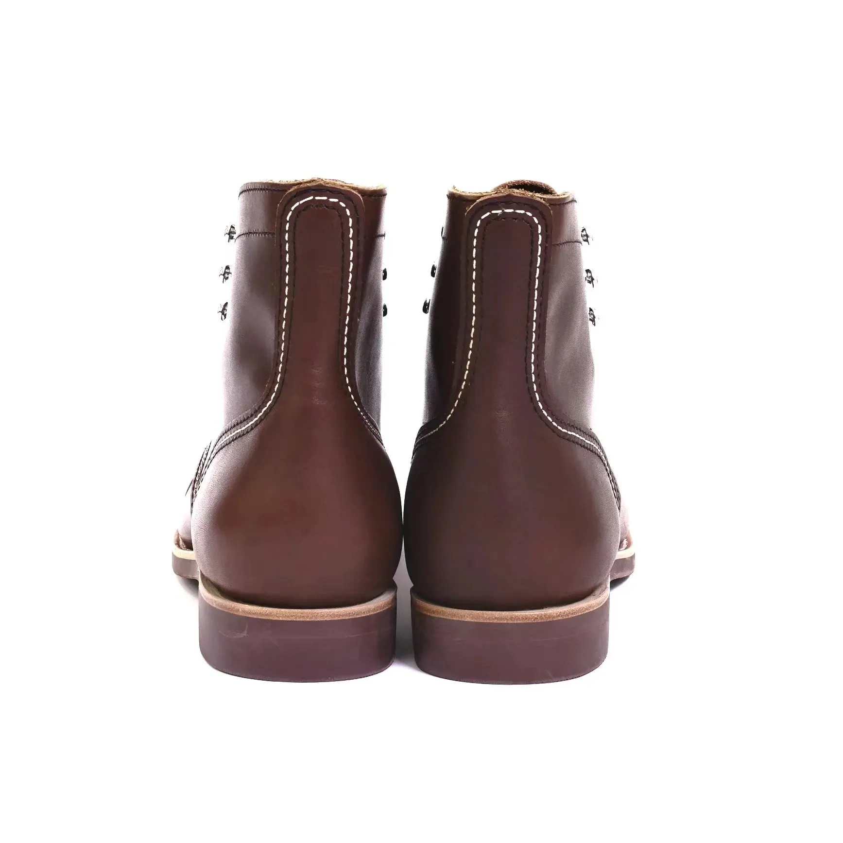 Durable Goodyear-Welted Motorcycle laced boots Rugged Vintage Oil Genuine Leather