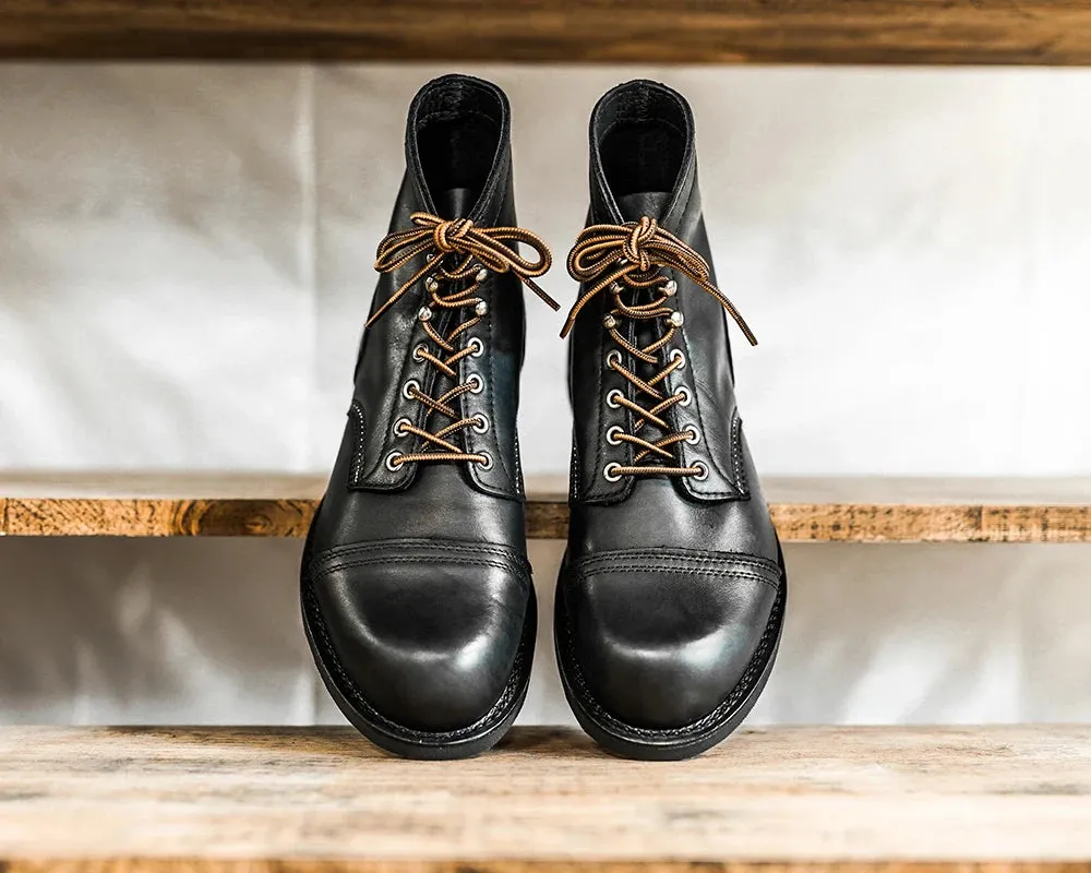 Durable Goodyear-Welted Motorcycle laced boots Rugged Vintage Oil Genuine Leather
