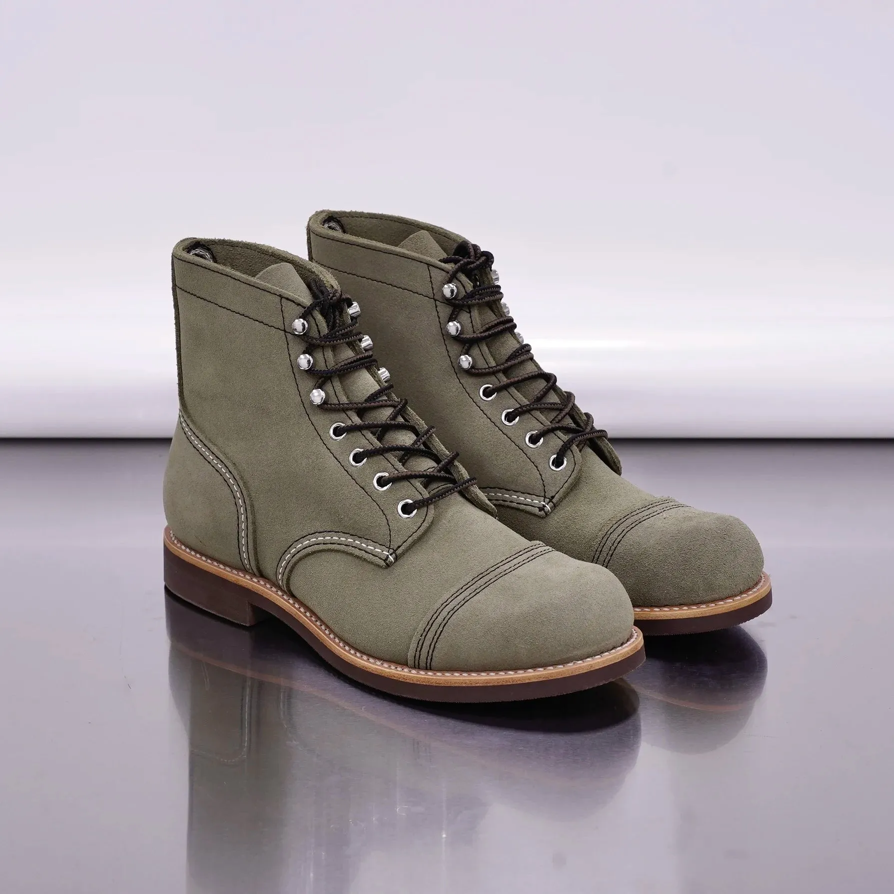 Durable Goodyear-Welted Motorcycle laced boots Rugged Vintage Oil Genuine Leather