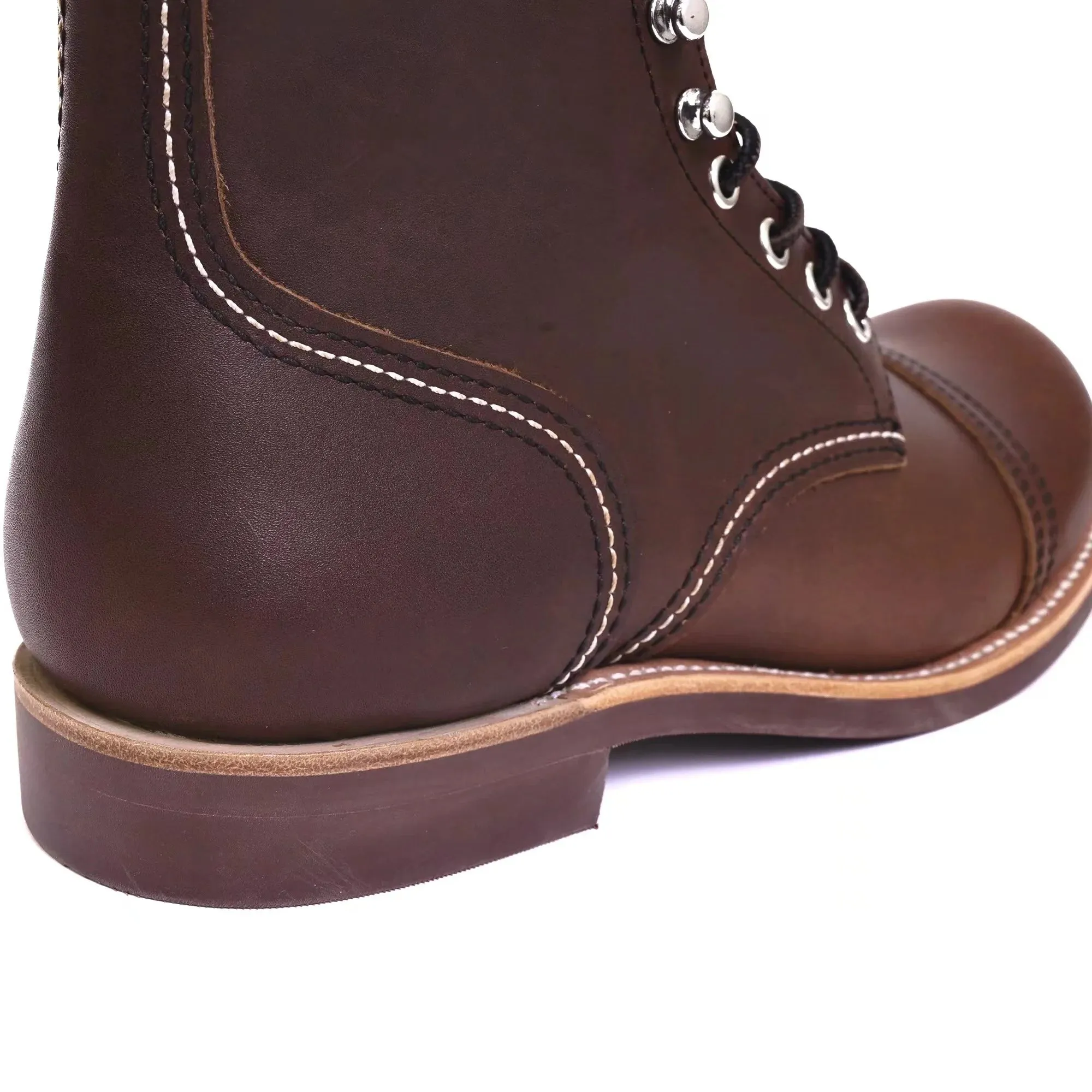 Durable Goodyear-Welted Motorcycle laced boots Rugged Vintage Oil Genuine Leather