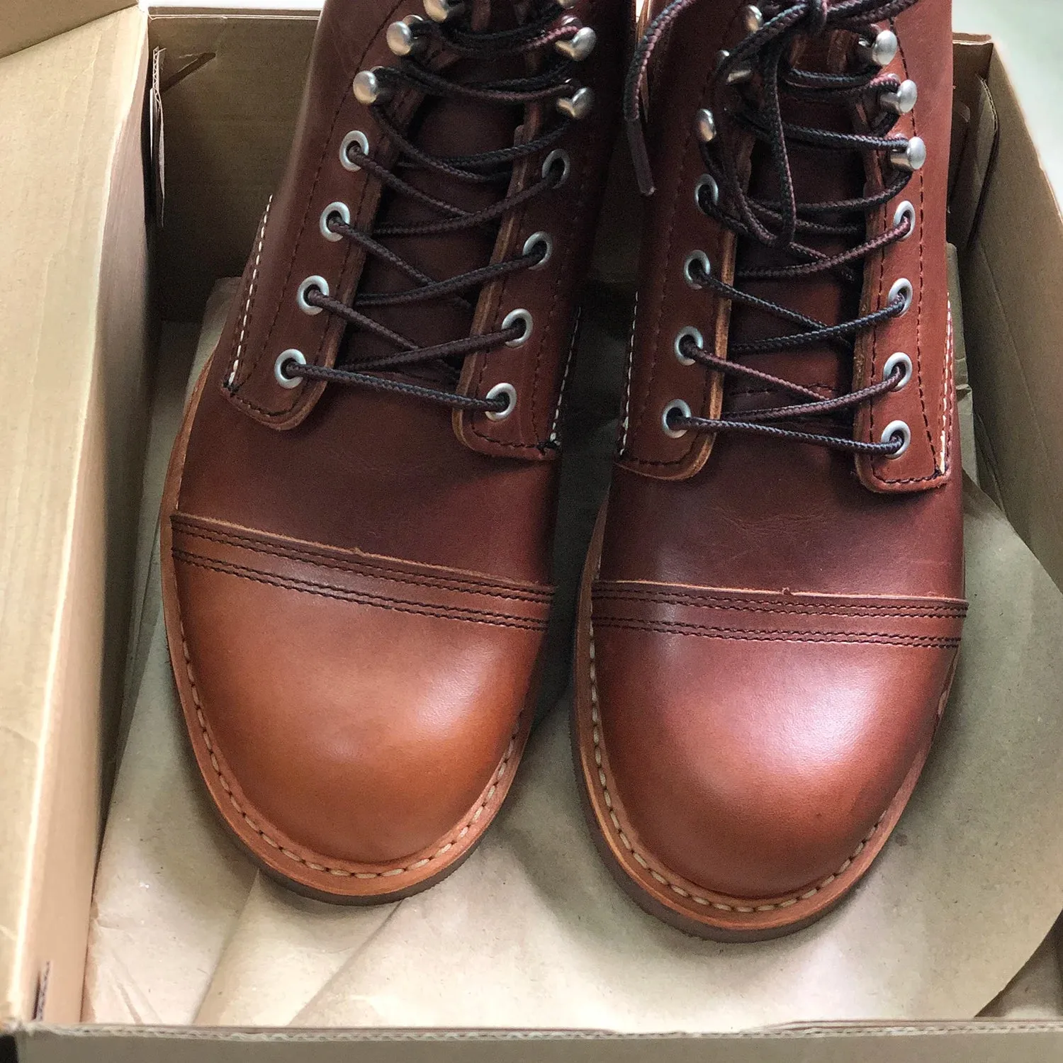 Durable Goodyear-Welted Motorcycle laced boots Rugged Vintage Oil Genuine Leather