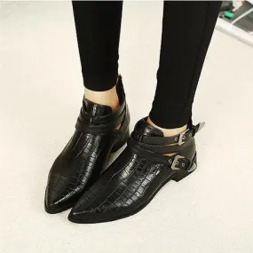 Female Stylish PU Leather Pointed Toe Boots