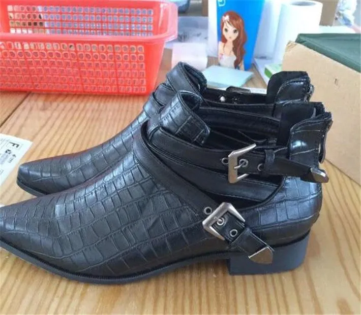 Female Stylish PU Leather Pointed Toe Boots