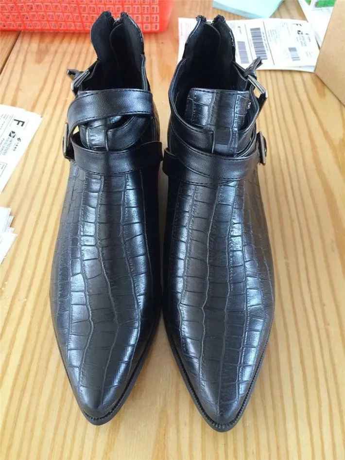 Female Stylish PU Leather Pointed Toe Boots
