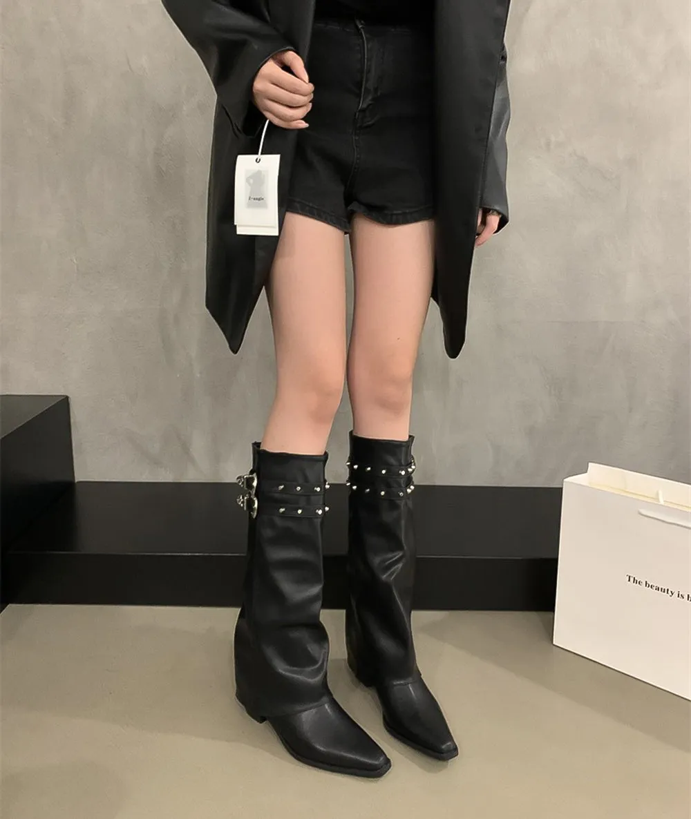 Jourdyn Buckle Detail Knee-High Boots