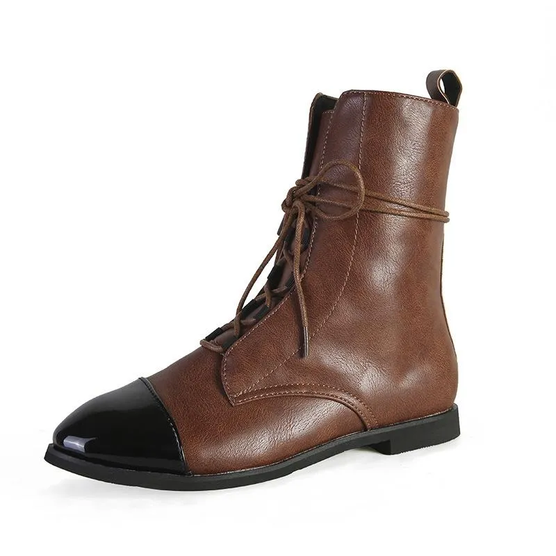Lace-Up Leather Boots