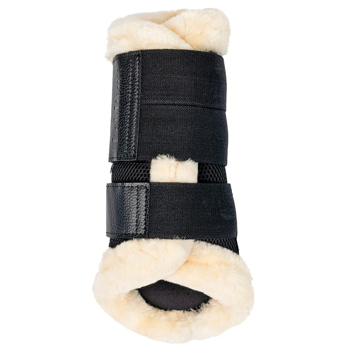 LeMieux Fleece Edge Mesh Brushing Boots Black