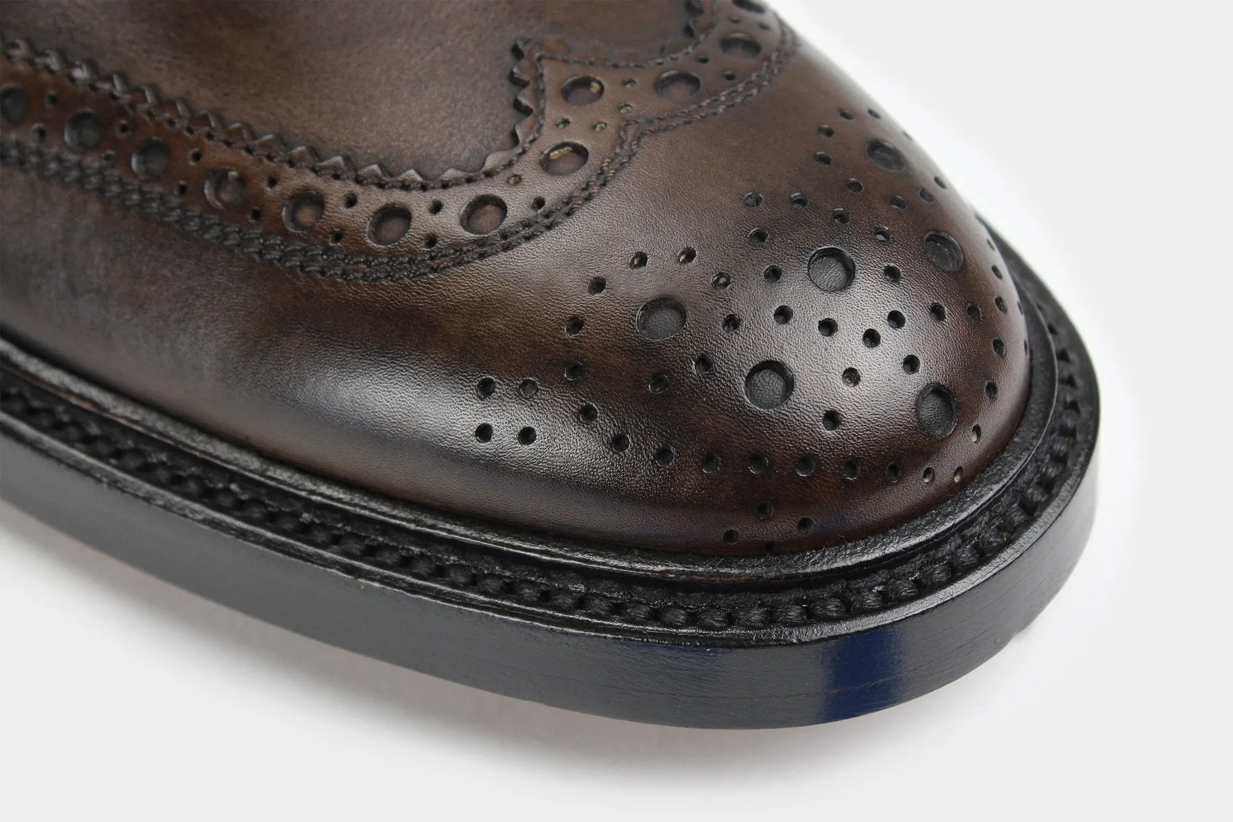 LEO • Custom Fitted Bespoke Wingtip Brogue Chelsea Boots • UMBER