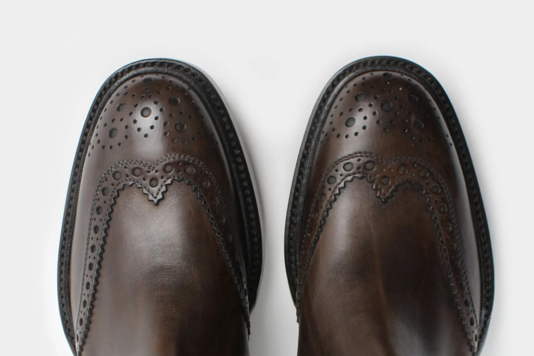 LEO • Custom Fitted Bespoke Wingtip Brogue Chelsea Boots • UMBER