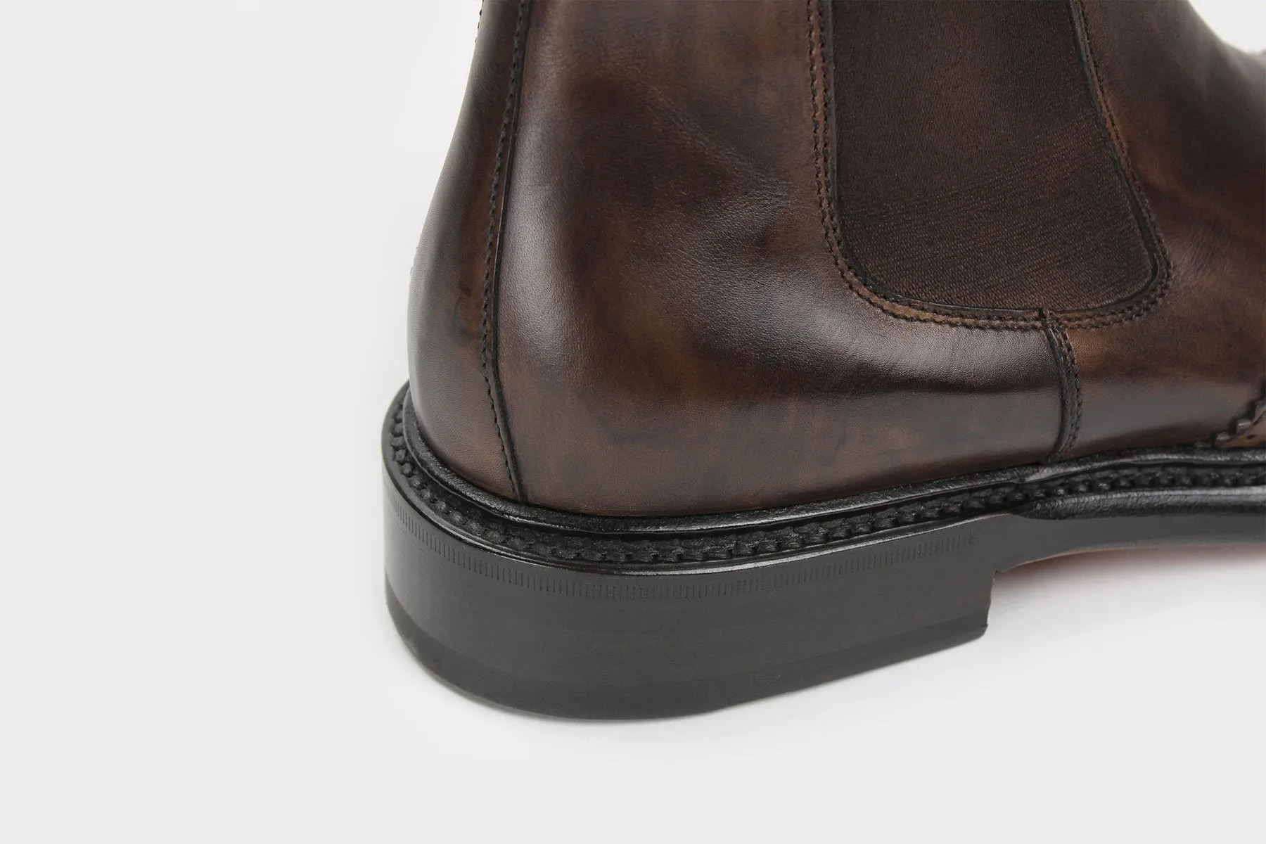 LEO • Custom Fitted Bespoke Wingtip Brogue Chelsea Boots • UMBER