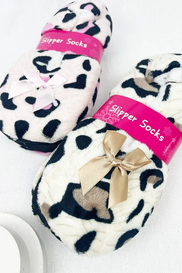Leopard Soft Non Slip Winter Slipper