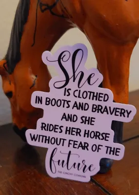 Light Pink She is Clothed in Boots Sticker