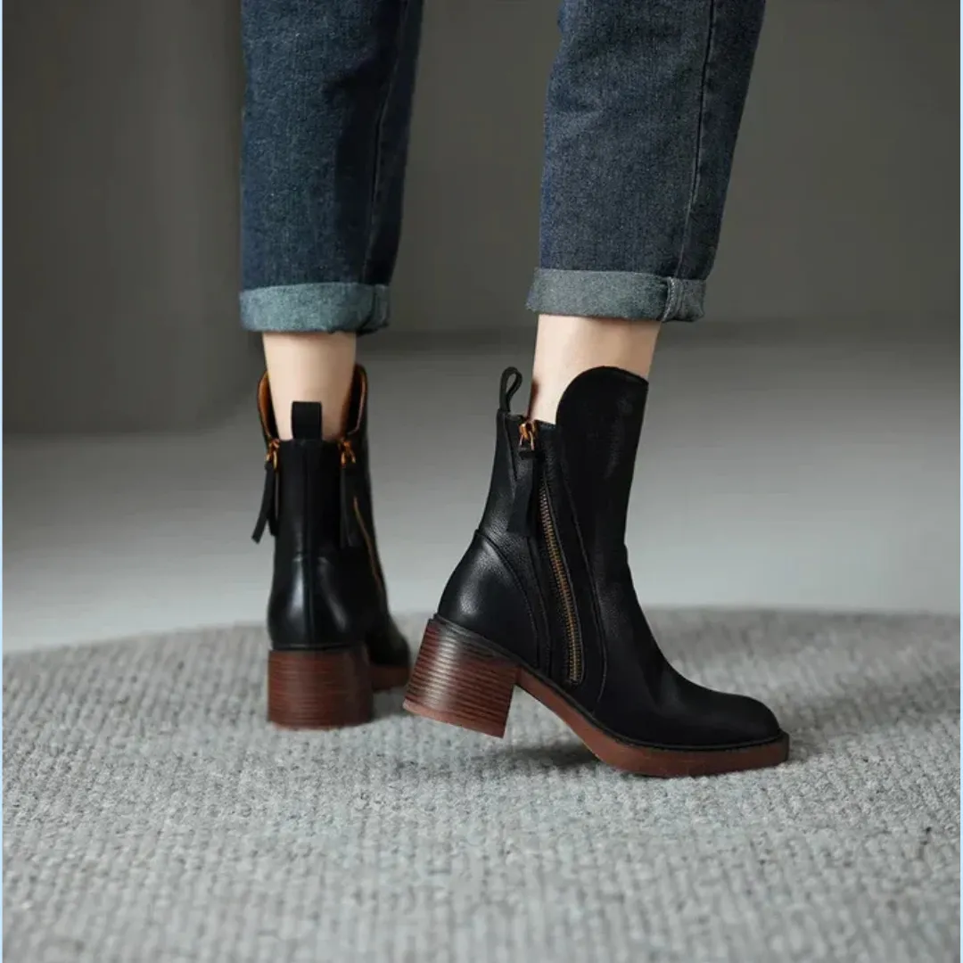 Luxury Leather Ankle Boots - Elena | Stylish & Comfortable Footwear
