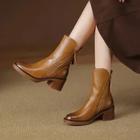 Luxury Leather Ankle Boots - Elena | Stylish & Comfortable Footwear