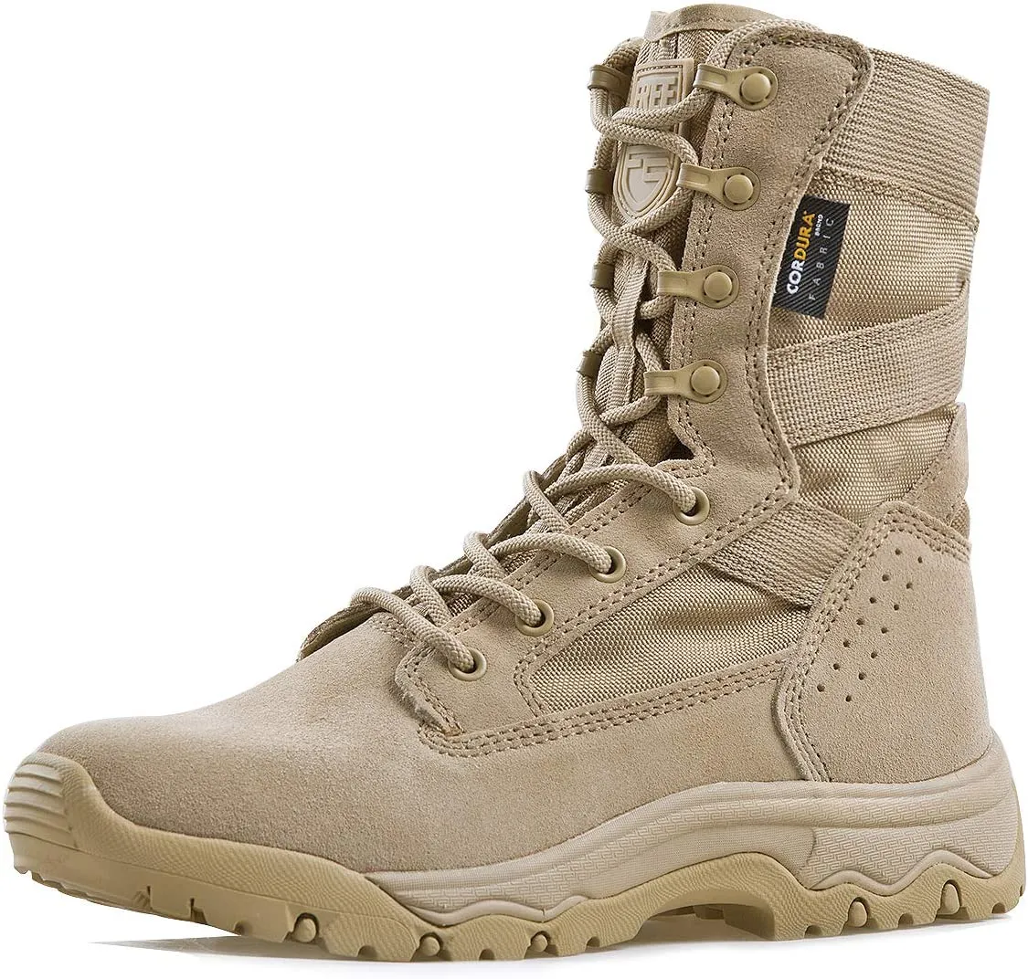 Men's Lightweight Combat Boots Durable Suede Leather Military Work Boots