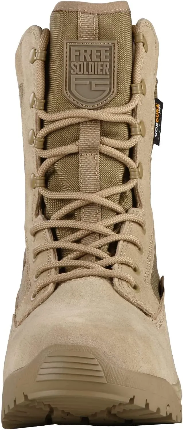 Men's Lightweight Combat Boots Durable Suede Leather Military Work Boots
