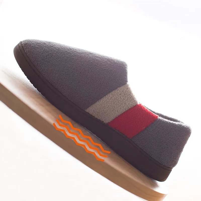 Pmoiste Men's Memory Foam Winter Short Plush Indoor Slippers