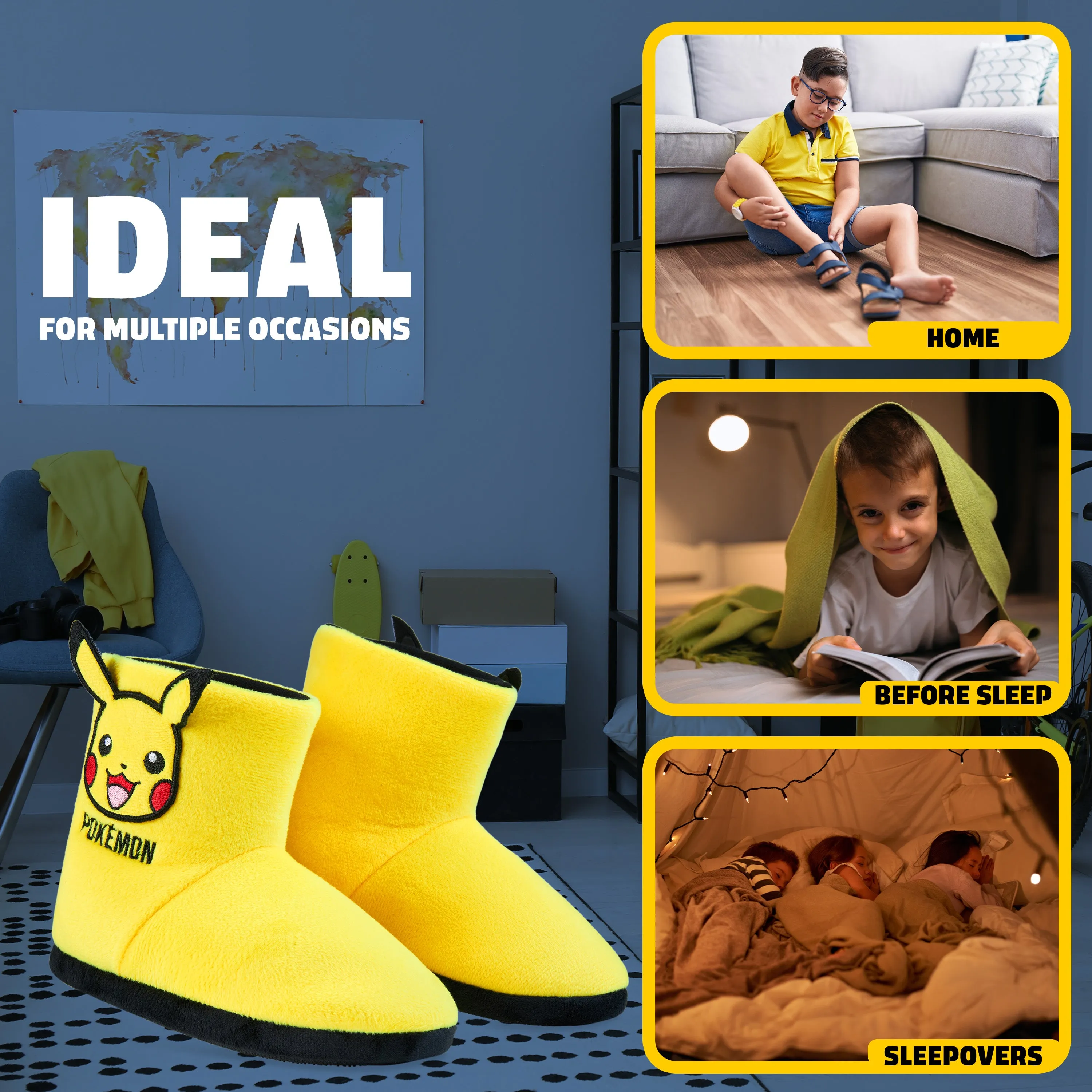 Pokemon Boys Slippers, Pikachu Bulbasaur Soft Kids Shoes, Pokemon Gifts for Boys