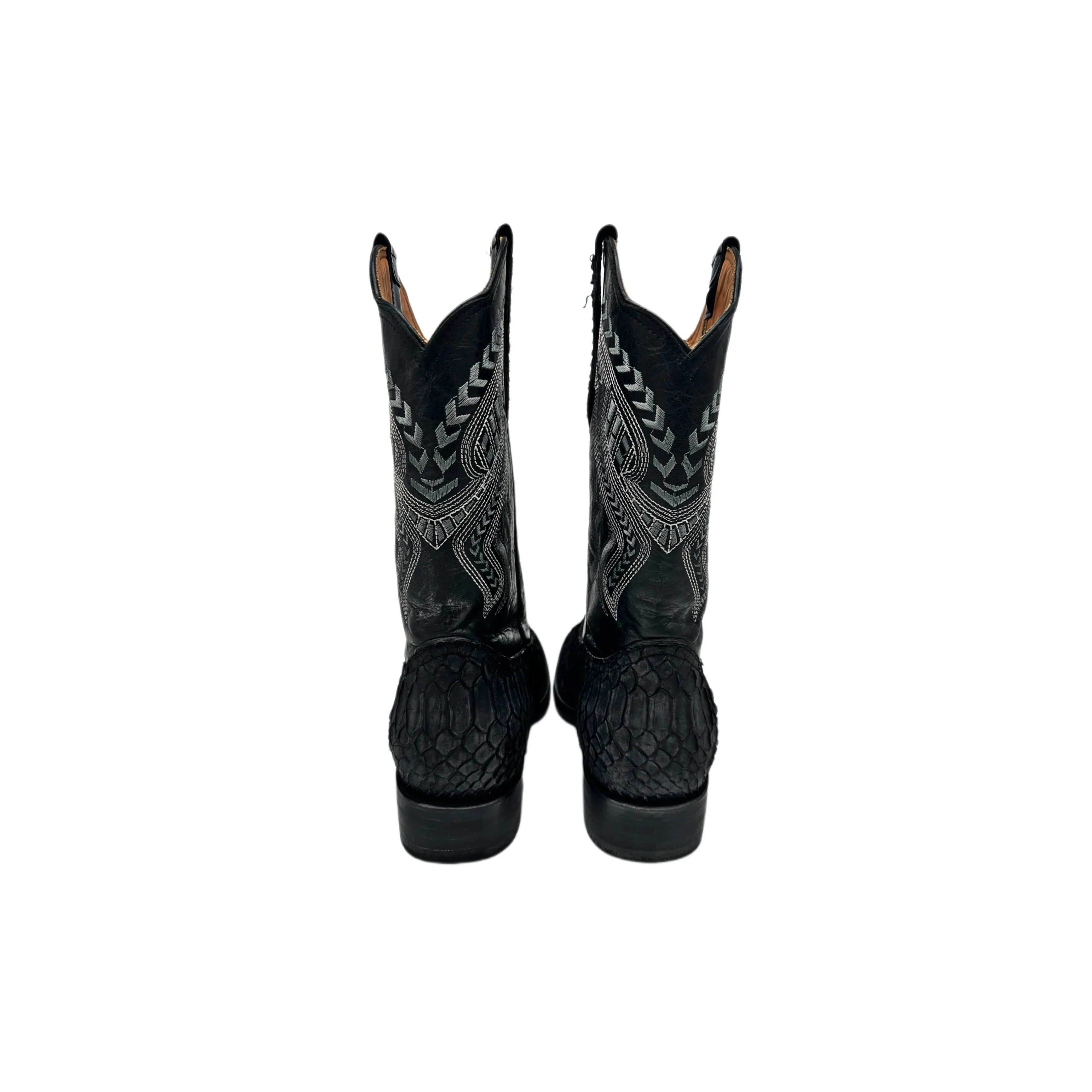Python Skin Bulldog Toe Western Boot