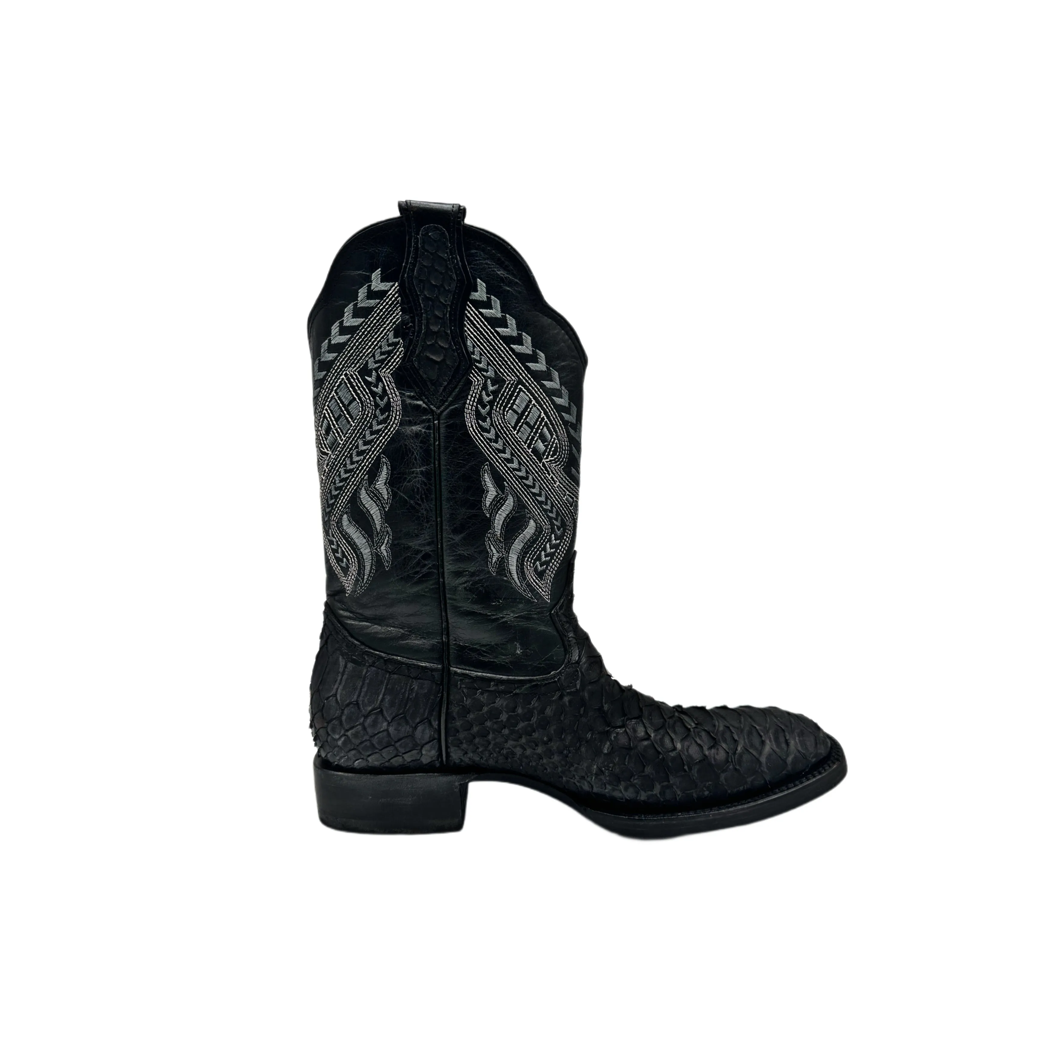 Python Skin Bulldog Toe Western Boot
