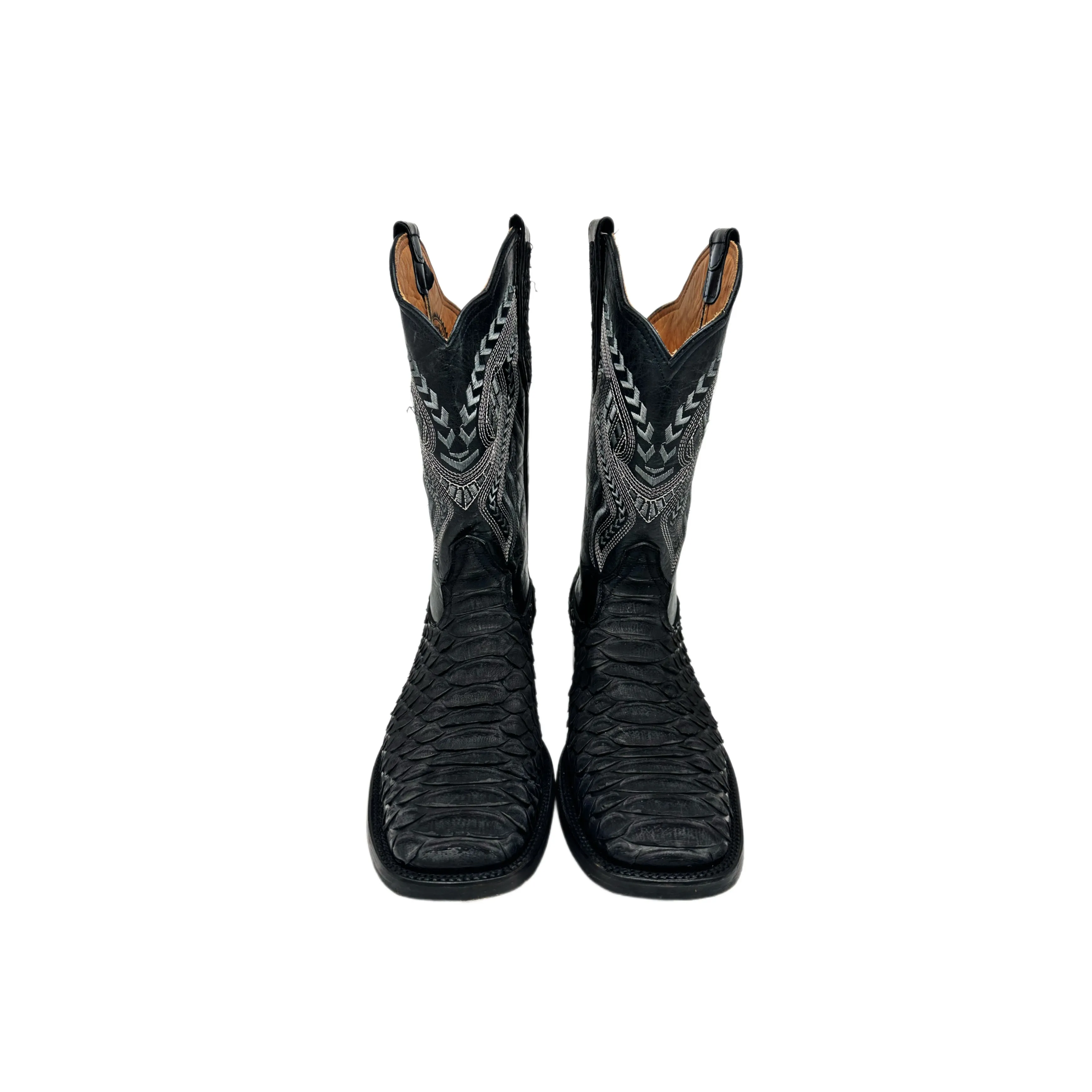 Python Skin Bulldog Toe Western Boot