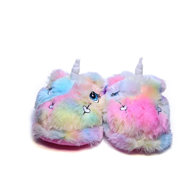 Rainbow Unicorn Plush Slippers