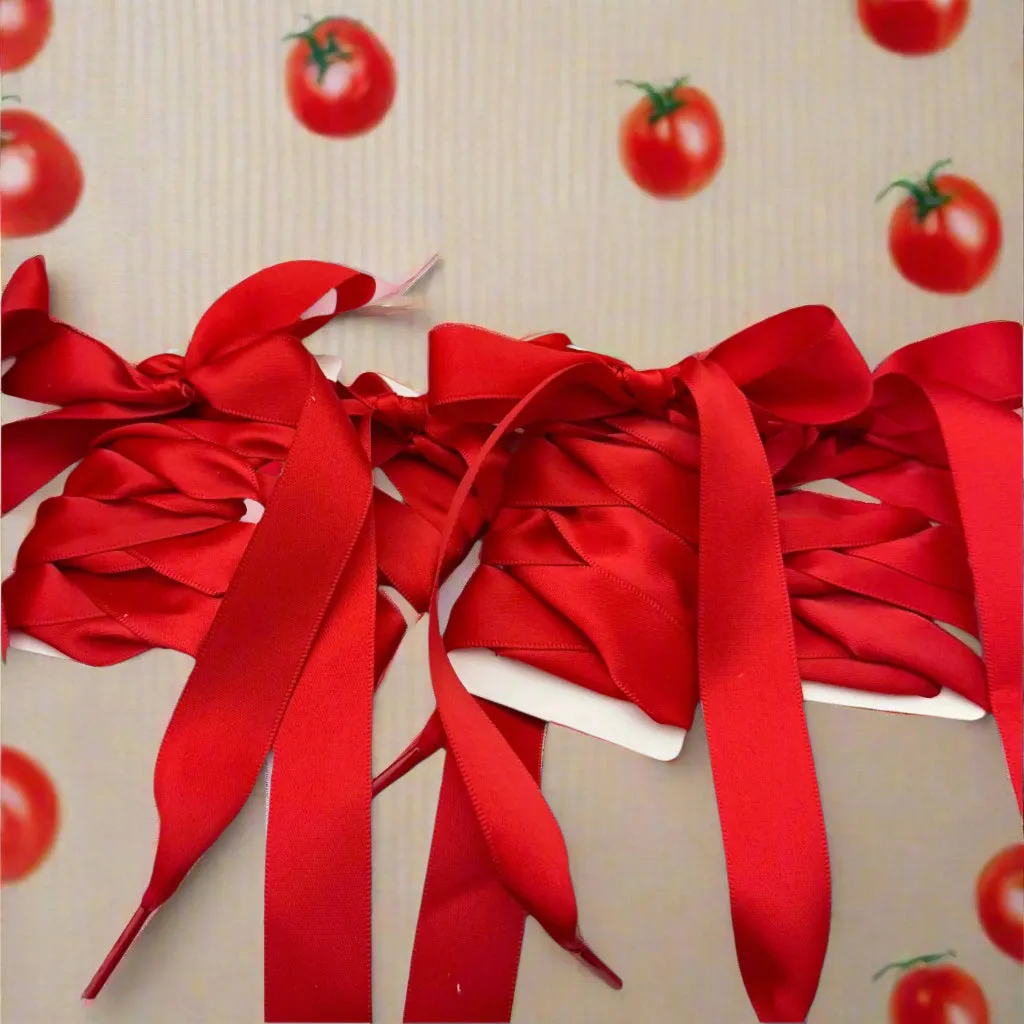Red Satin Shoe Laces
