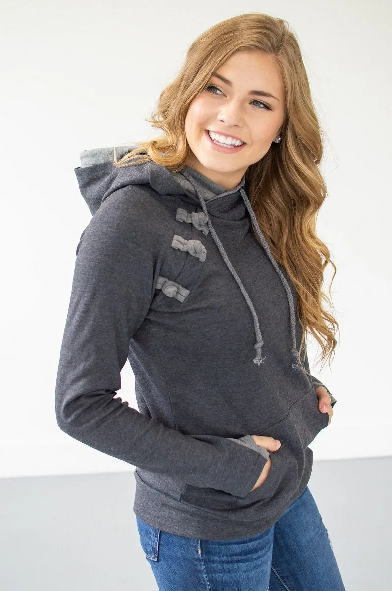 Sleek Grey on Grey Hoodie