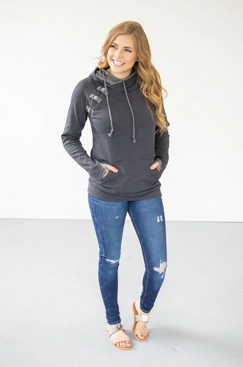 Sleek Grey on Grey Hoodie