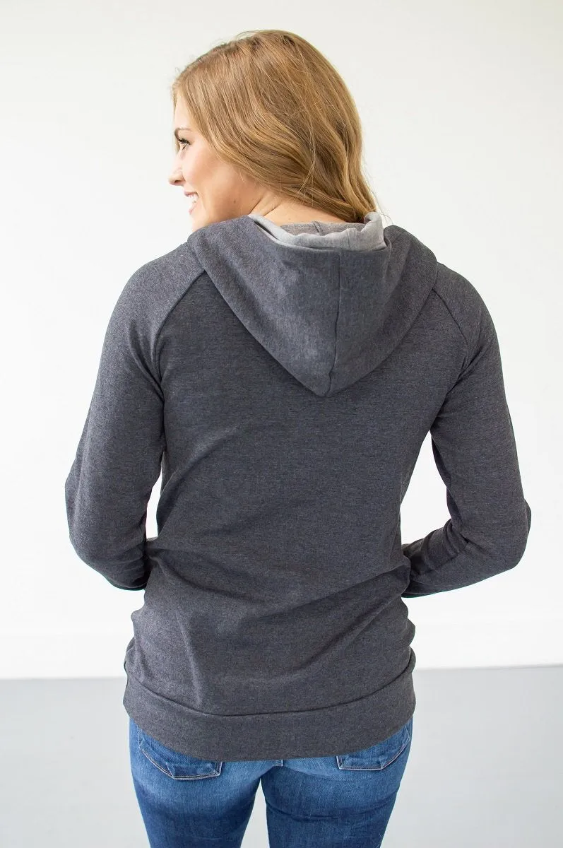 Sleek Grey on Grey Hoodie