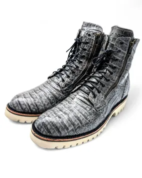Sobèk's Gray Ice Zipper Alligator Boots