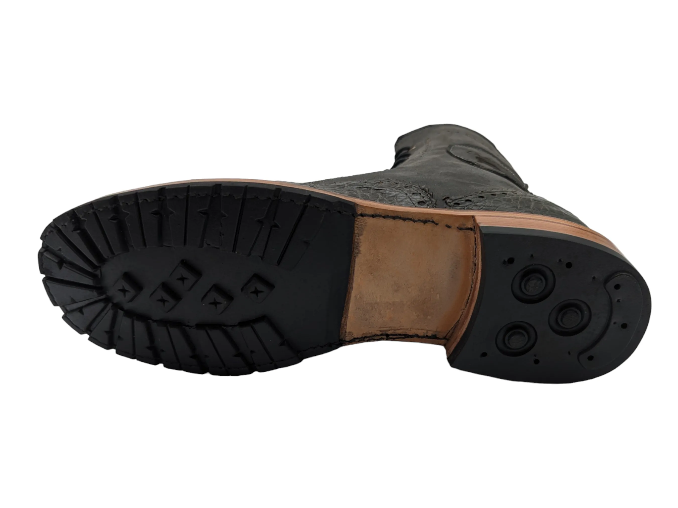 Sobèk's Gunmetal Grey Lace Up Goodyear Welt Alligator Boots